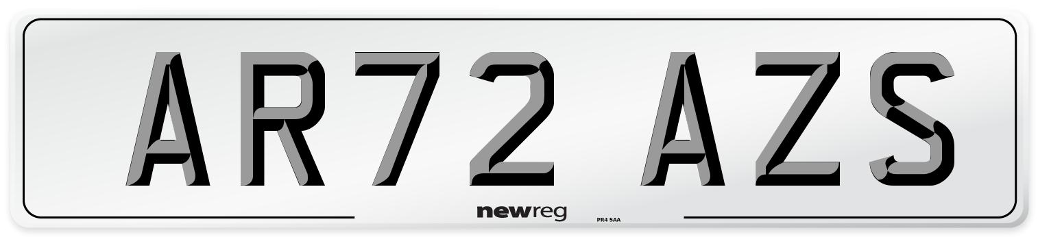 AR72 AZS Number Plate from New Reg